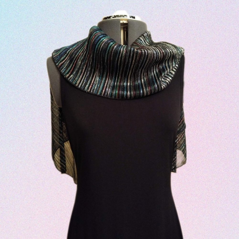 NWT Black Party Dress with Festive Shimmery Capelet